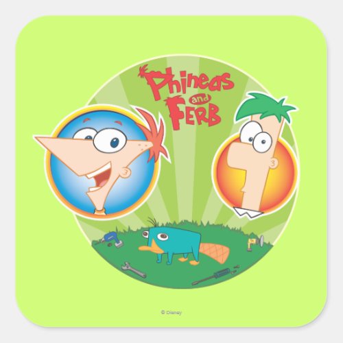 Phineas and Ferb Square Sticker