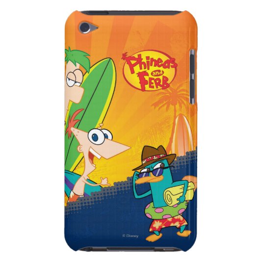 Phineas and Ferb Surfing iPod Touch Case (Back)