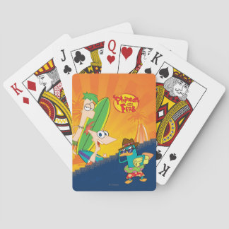 Phineas, Ferb and Agent P Surf Poker Cards