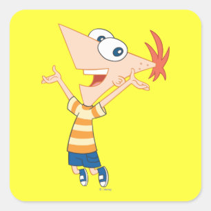 Phineas Jumping Square Sticker