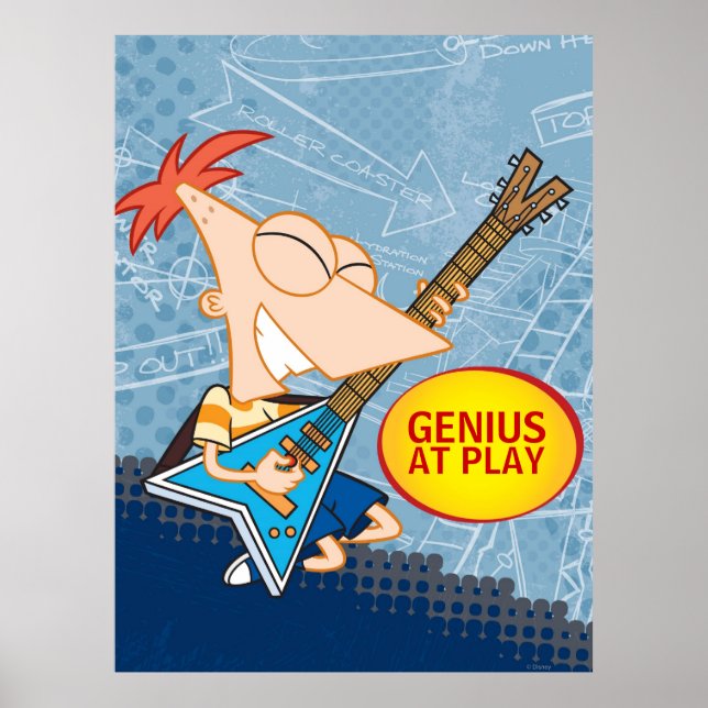 Phineas on the Guitar Customizable Poster (Front)