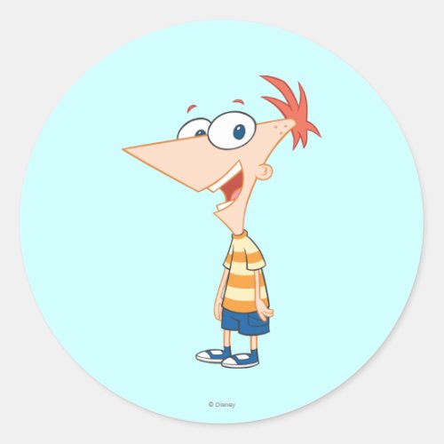 Phineas Pose Classic Round Sticker