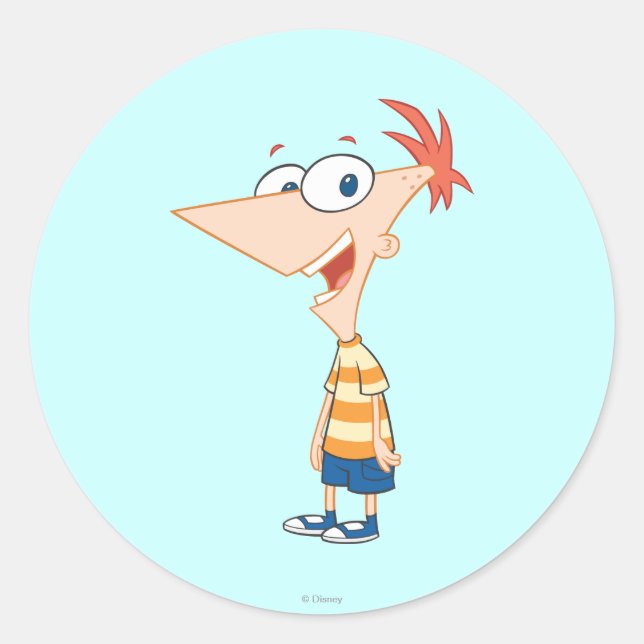Phineas Pose Classic Round Sticker (Front)