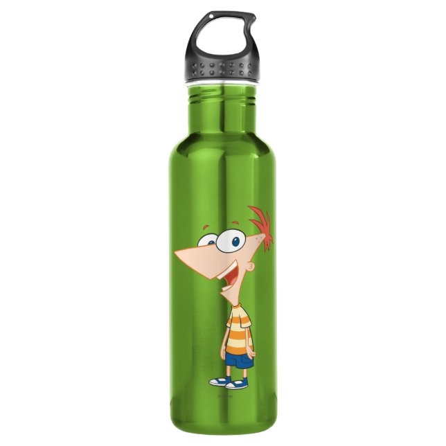 Phineas Pose Stainless Steel Water Bottle (Front)