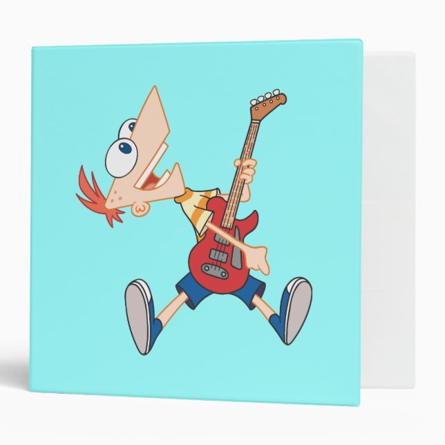 Phineas Rocking Out with Guitar Binder (Front/Inside)