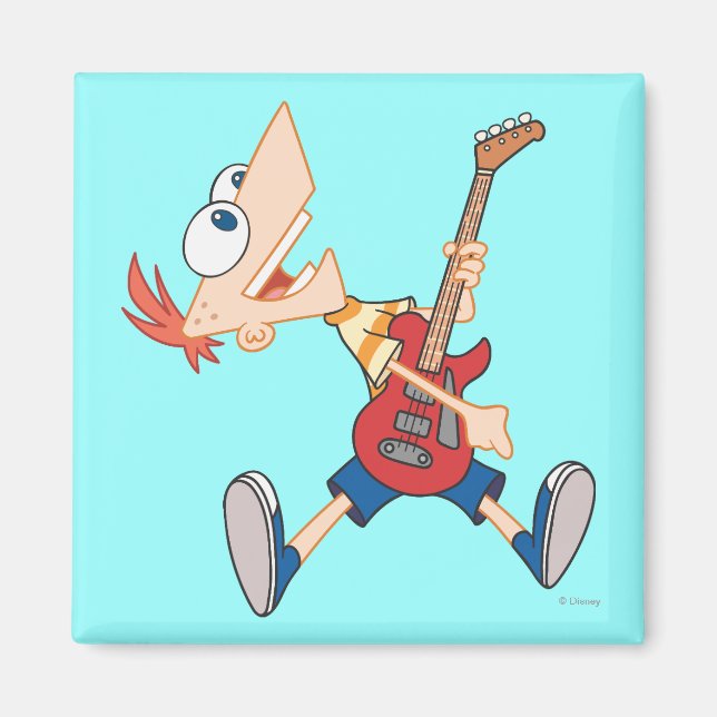 Phineas Rocking Out with Guitar Magnet (Front)