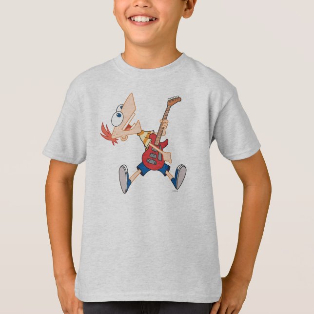 Phineas Rocking Out with Guitar T-Shirt (Front)