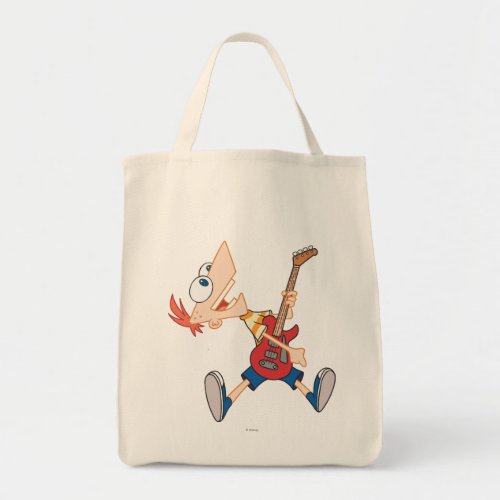 Phineas Rocking Out with Guitar Tote Bag