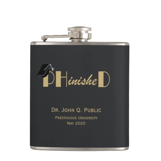 PHinisheD Finished Doctorate Flask (Front)
