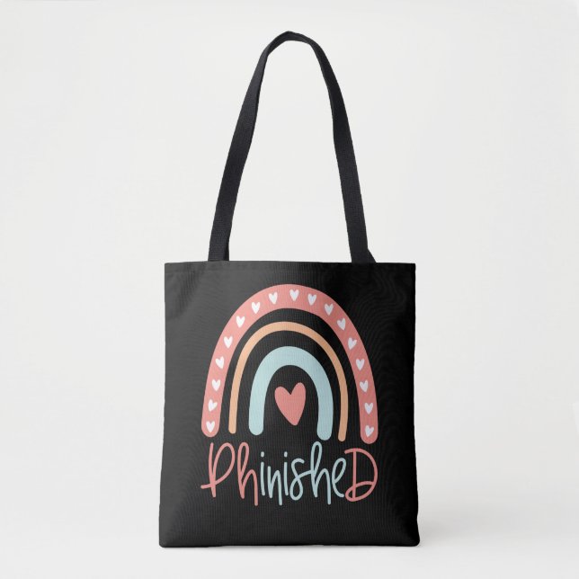 Phinished PhD Doctorate Degree Graduation Gift Tote Bag (Front)
