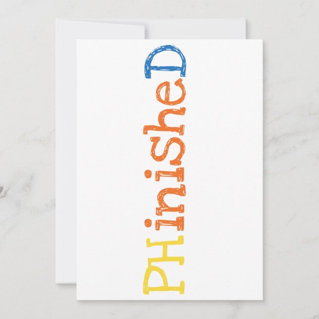 PHinisheD PHD Doctor's Degree Disertation Science Announcement (Front)