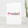 Phinished, word art, text design for PhD graduates Card