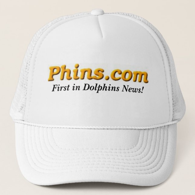 Phins.com, First in Dolphins News! Trucker Hat (Front)