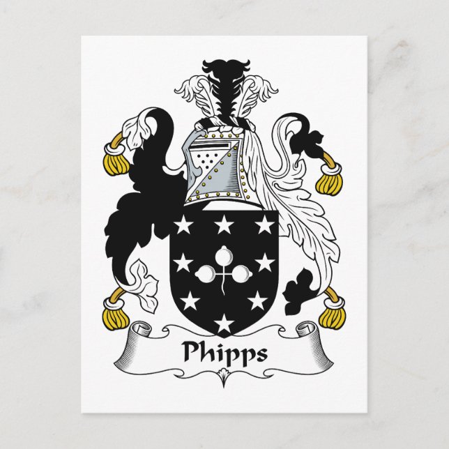 Phipps Family Crest Postcard (Front)