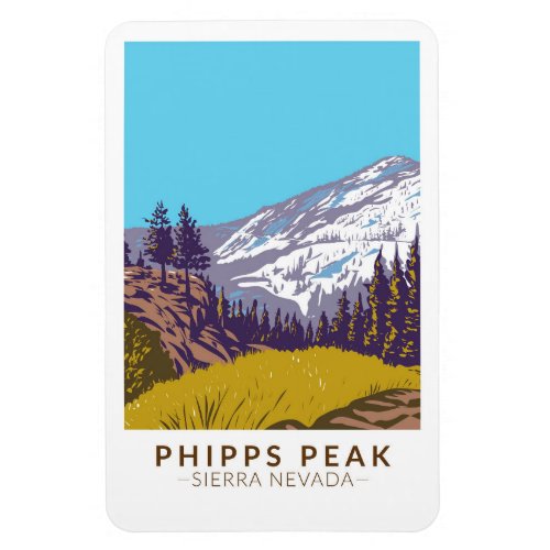 Phipps Peak Sierra Nevada California Vintage Magnet