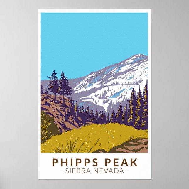 Phipps Peak Sierra Nevada California Vintage Poster (Front)