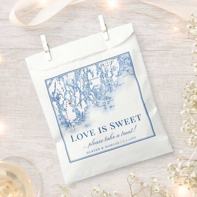 Phippsburg Maine Destination Wedding Love is Sweet Favor Bag (Clipped)