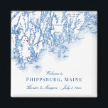 Phippsburg Maine Map Elegant Wedding Favor Magnet<br><div class="desc">Quick and easy ordering! These Phippsburg, Maine map magnets are perfect to welcome your out of town guests to the 1774 Inn with welcome bag goodies. Or you can customize individual Maine magnets for your wedding party. Move the heart by clicking "Edit Using design tool" under "Personalize". Map includes mid...</div>