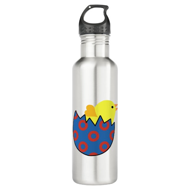 Phish Chick Fishman Donut Design Stainless Steel Water Bottle (Front)