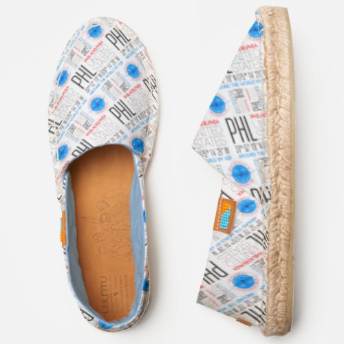 PHL Philadelphia USA Around The World By Air Espadrilles