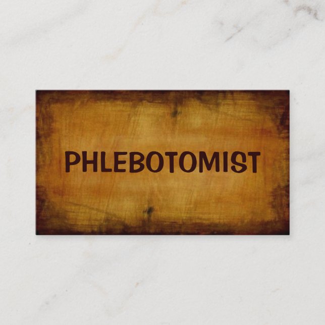 Phlebotomist Antique Business Card (Front)
