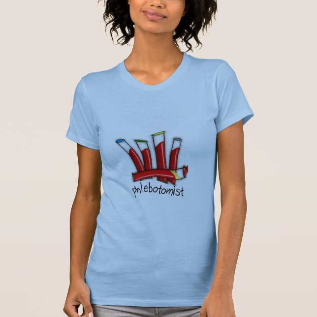 Phlebotomist Artsy Blood Tubes Design Gifts T-Shirt (Front)