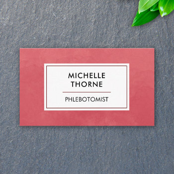 Phlebotomist Blood Lab Tech Nurse Red Watercolor Business Card by BabawichDesigns at Zazzle