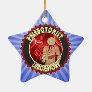PHLEBOTOMIST BLOOD LOGO CERAMIC ORNAMENT