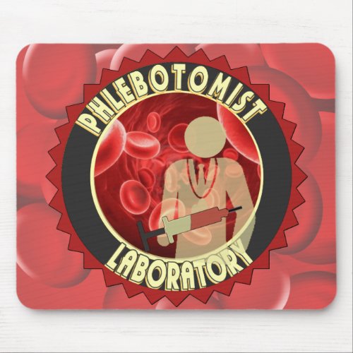 PHLEBOTOMIST BLOOD LOGO MOUSE PAD