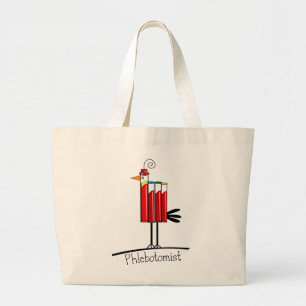 Phlebotomist "Blood Tube Bird" Gifts Large Tote Bag