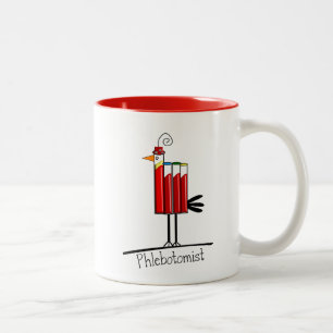 Phlebotomist "Blood Tube Bird" Gifts Two-Tone Coffee Mug