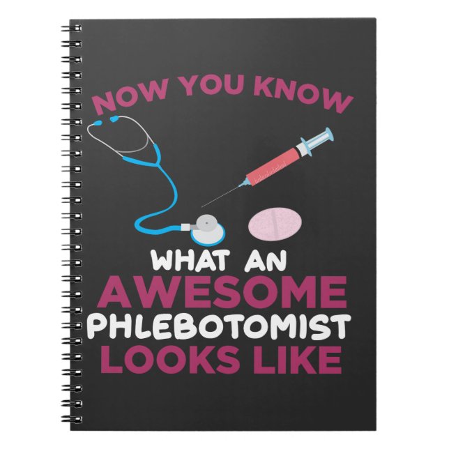 Phlebotomist Blood Venipuncture Vein Phlebotomy Notebook (Front)