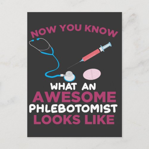 Phlebotomist Blood Venipuncture Vein Phlebotomy Postcard