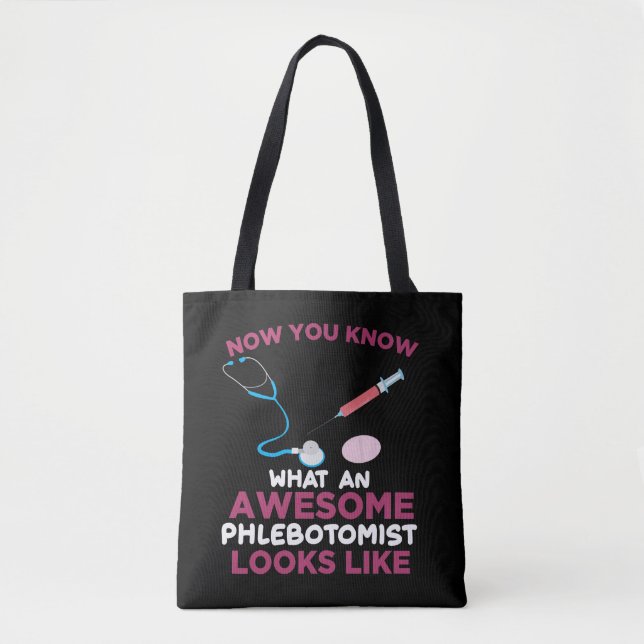 Phlebotomist Blood Venipuncture Vein Phlebotomy Tote Bag (Front)