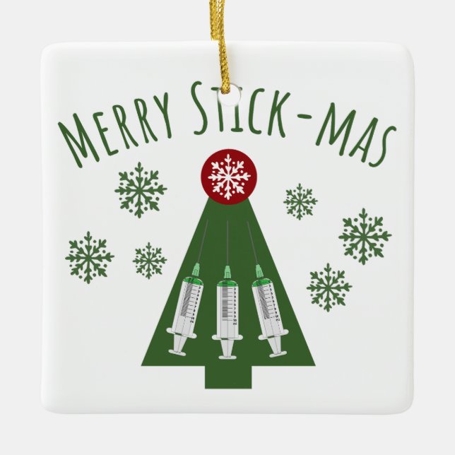 Phlebotomist Cute Green Christmas Tree  Ceramic Ornament (Front)