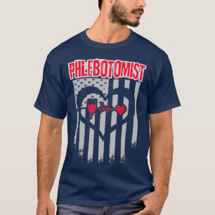 Phlebotomist Flag Needle Phlebotomy Technician T-Shirt