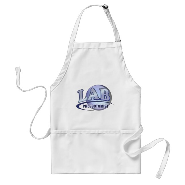 PHLEBOTOMIST Fun Blue LOGO Adult Apron (Front)