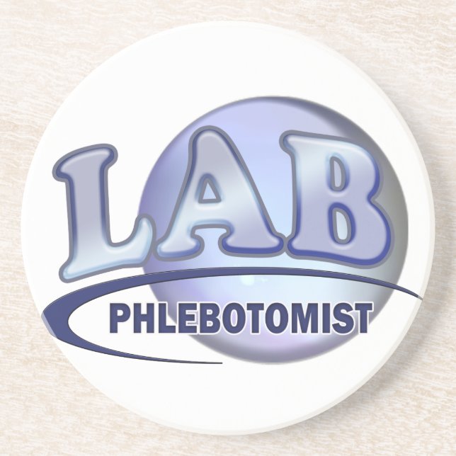 PHLEBOTOMIST Fun Blue LOGO Drink Coaster (Front)