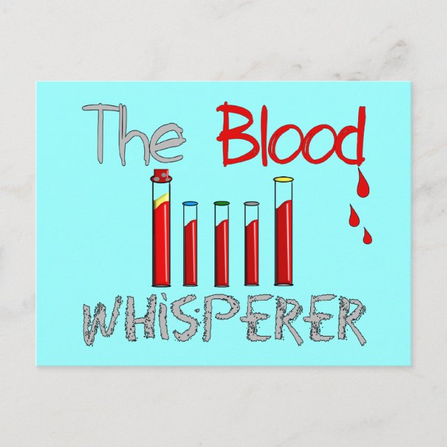 Phlebotomist Gifts "The Blood Whisperer" Postcard (Front)
