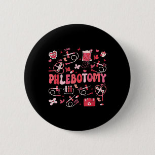Phlebotomist Heart Phlebotomy Nurse Tech Gift Vale Button