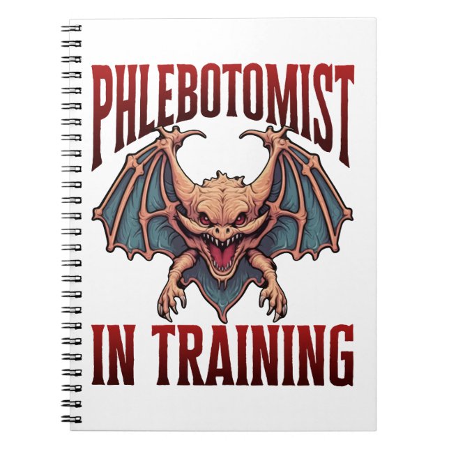 Phlebotomist in Training Funny Student Bat Notebook (Front)