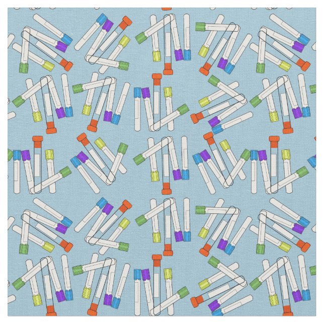 Phlebotomist Lab Tech Fabric Blue (Close Up)