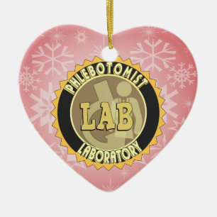 PHLEBOTOMIST LABORATORY BADGE LOGO CERAMIC ORNAMENT