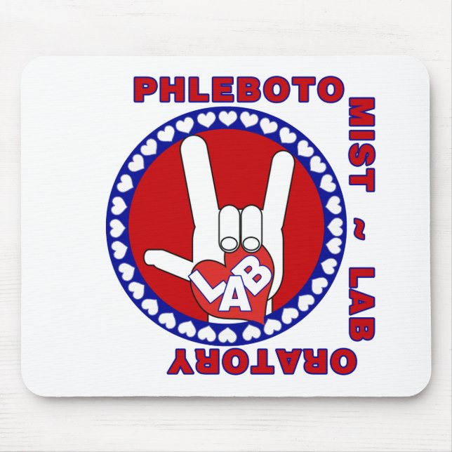 PHLEBOTOMIST LOVE LOGO LABAORTORY MOUSE PAD (Front)