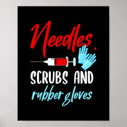 Phlebotomist Needles Scrubs Gloves Phlebotomy Poster
