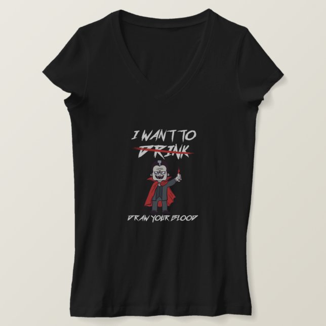 Phlebotomist Phlebotomy Vampire Blood Syringe Gift T-Shirt (Design Front)