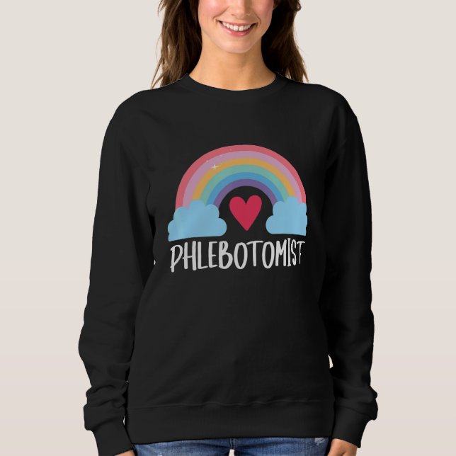 Phlebotomist Rainbow Heart Phlebotomy Gifts Access Sweatshirt (Front)