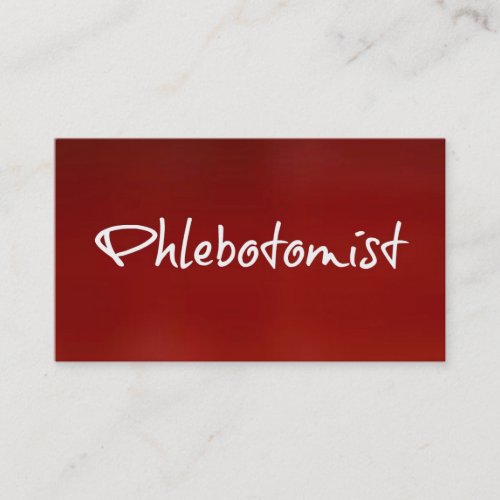 Phlebotomist Red Business Card