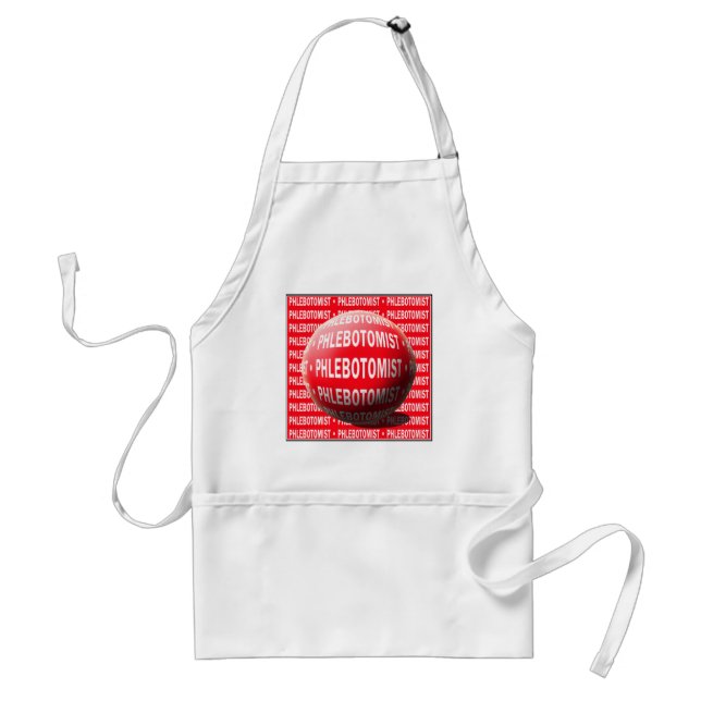 PHLEBOTOMIST SPHERE BLOOD DROP ADULT APRON (Front)