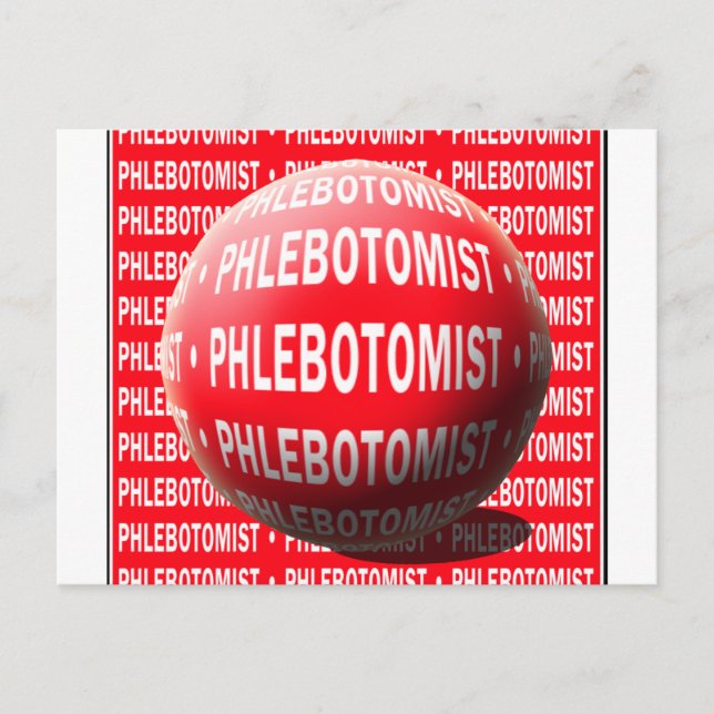 PHLEBOTOMIST SPHERE BLOOD DROP POSTCARD (Front)